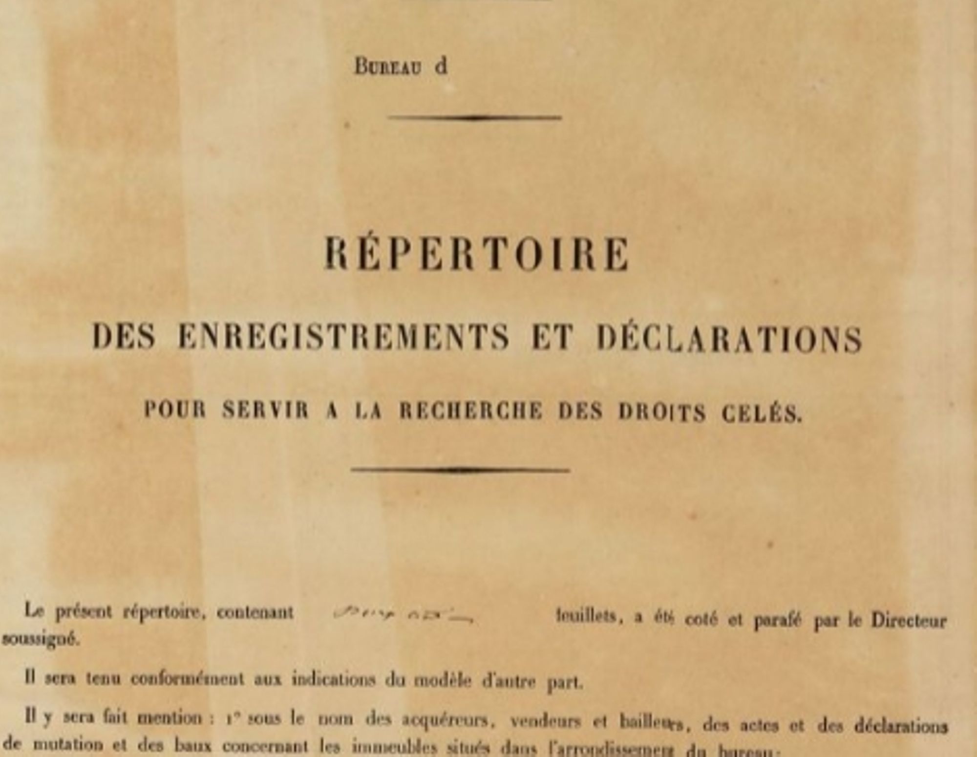 Nouveau ! Recherche nominative dans les répertoires généraux de l'enregistrement