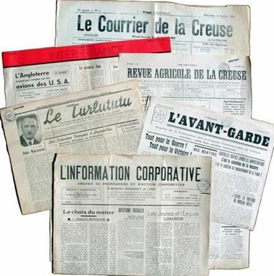 AD 23, 9 Bib     Quelques titres de journaux, 1941-1944.