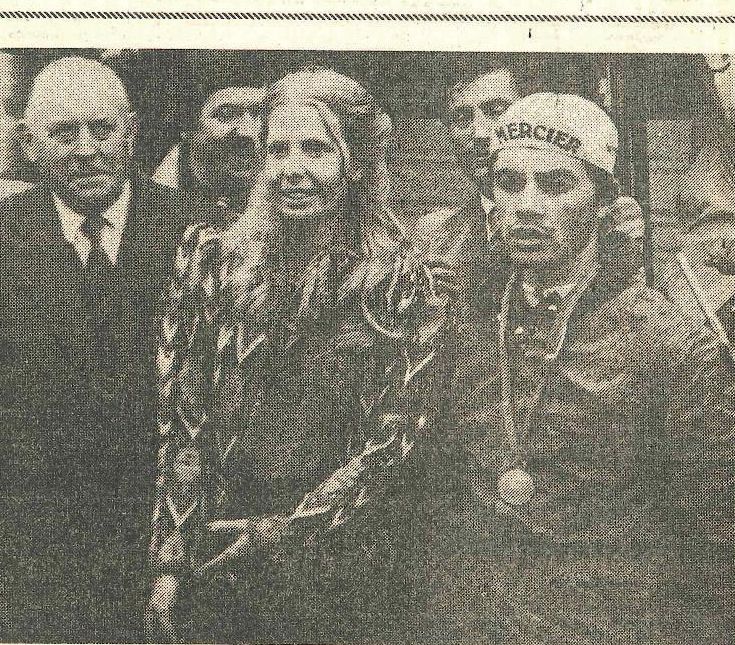 Nelly Commergnat à l'occasion du championnat cycliste du Limousin en 1981